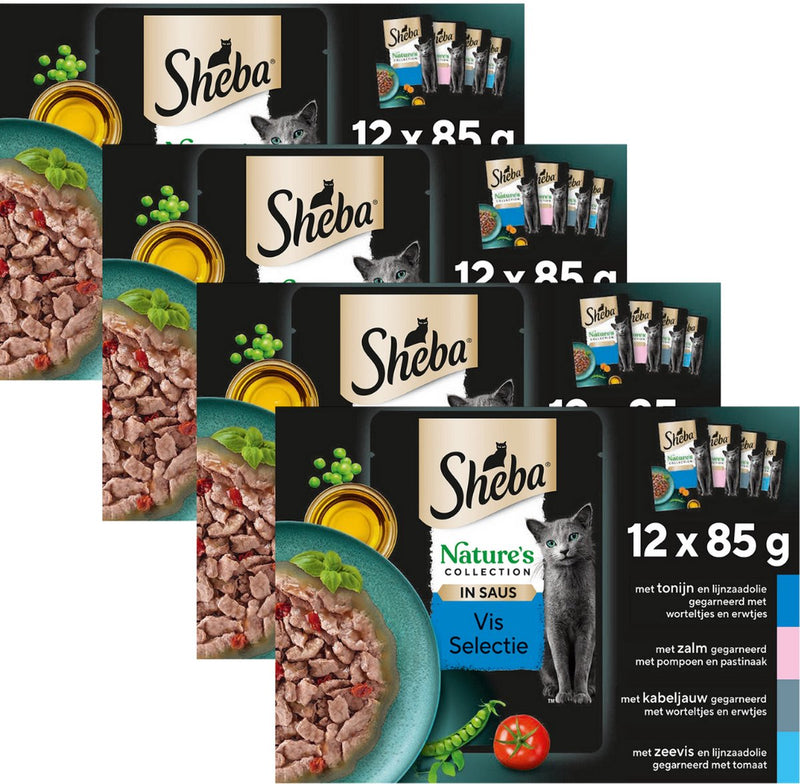 Comida para gatos Sheba - colección de la naturaleza - selección de pescado en salsa - 48x85g
