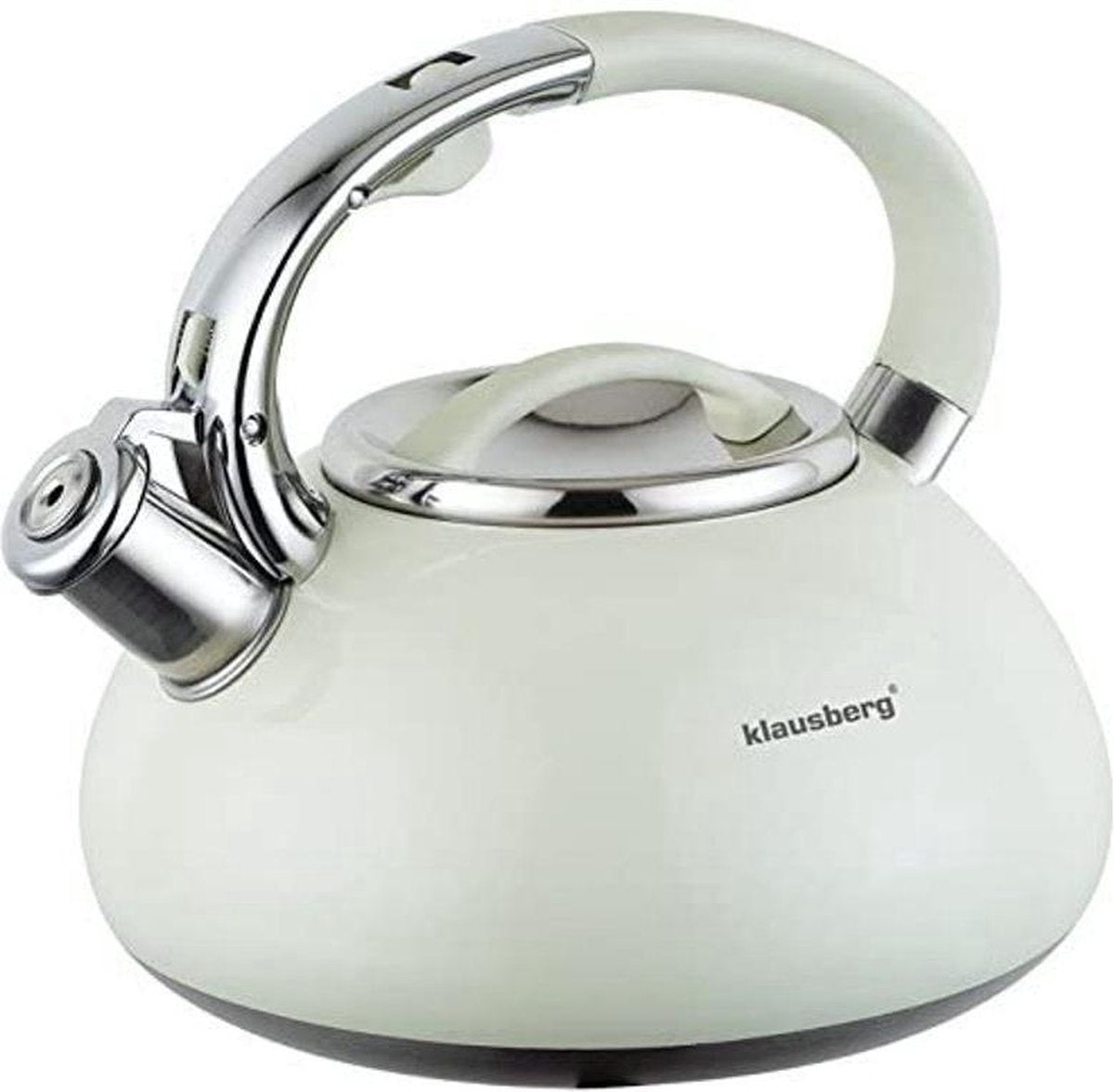 Klausberg kb-7076 bollitore con fischio - 3l - acciaio inossidabile - tutte le fonti di calore - beige