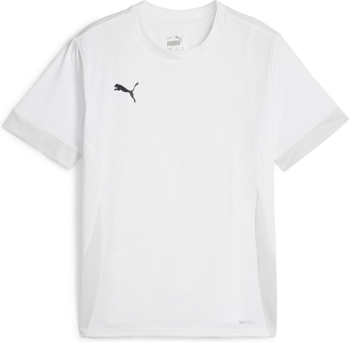 Puma teamgoal matchday jersey jr unisex sportshirt - white- black-feather gray