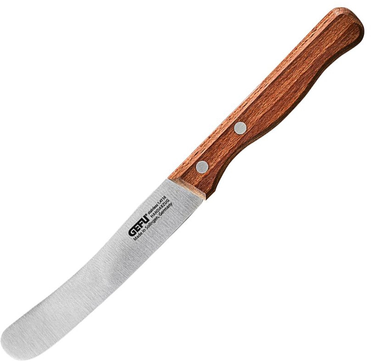 Cuchillo esparcidor Gefu stulle 11 cm – cuchillo de desayuno – hoja de acero alemán – mango de nogal