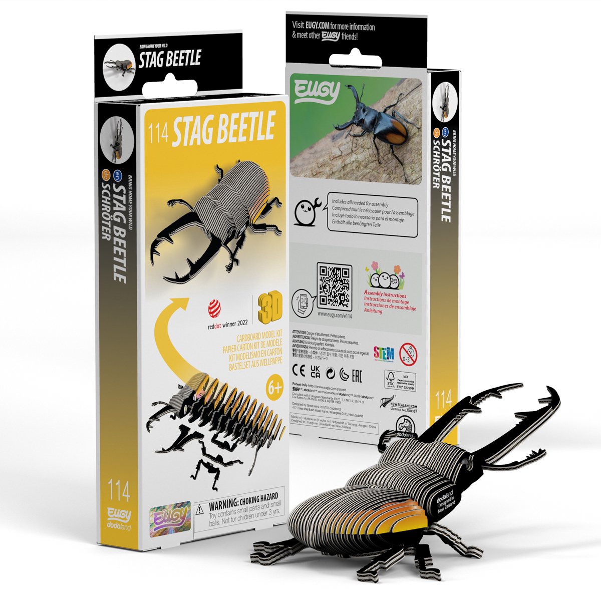 Puzzle 3D Eugy - scarabeo cervo volante - insetti - sostenibile - collezionali tutti - 6 anni