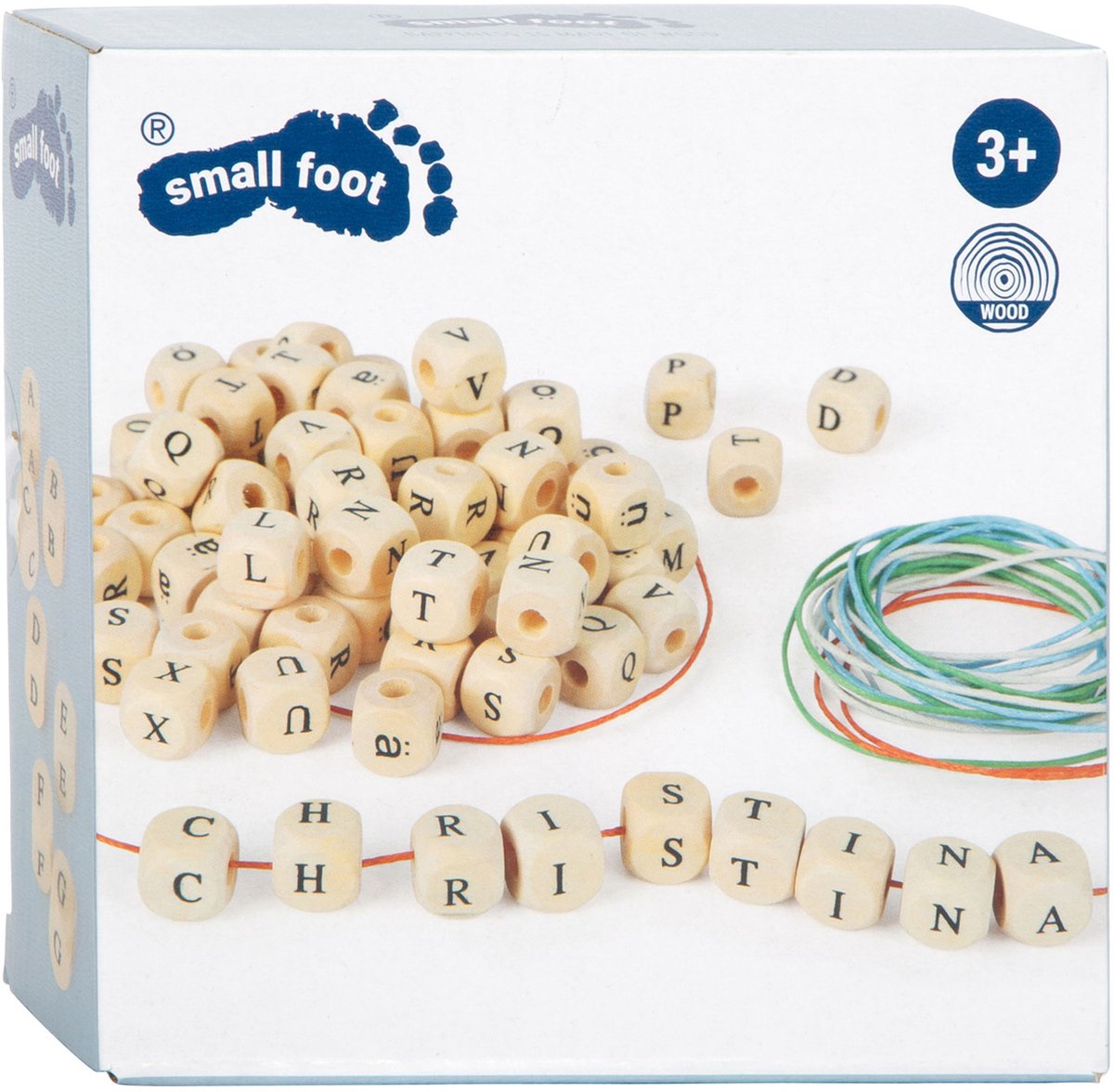 Piccole piede - perle di lettere di legno che producono collo, 300 perle