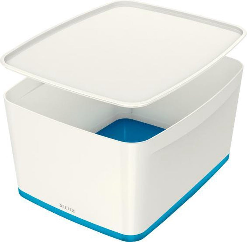 Leitz mybox® large con coperchio, scatola portaoggetti - blu bianco