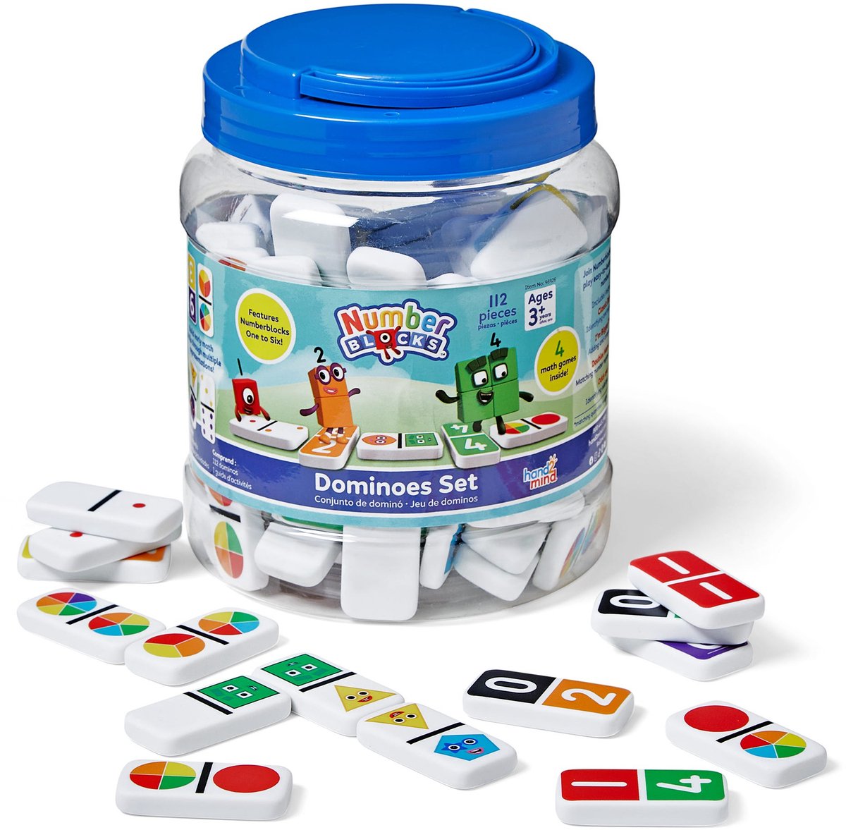 Recursos de aprendizaje, juguetes educativos, juego de dominó con bloques numéricos. - 3+