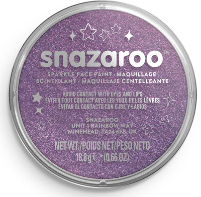 Snazaroo 1118871 - lilla scintillante - pittura per il viso acqua per bambini da 18 ml per bambini e adulti
