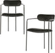 Sedie per sala da pranzo Wood Ivy - velluto - nero - set di 2