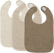 Meyco baby uni bib - 3-pack - terry cloth - natural soft sand taupe