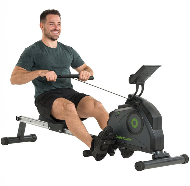 Máquina de remo Tunturi cardio fit r30 - plegable - máquina de remo con 8 niveles de resistencia - máquina de remo para casa - incl. soporte para tableta