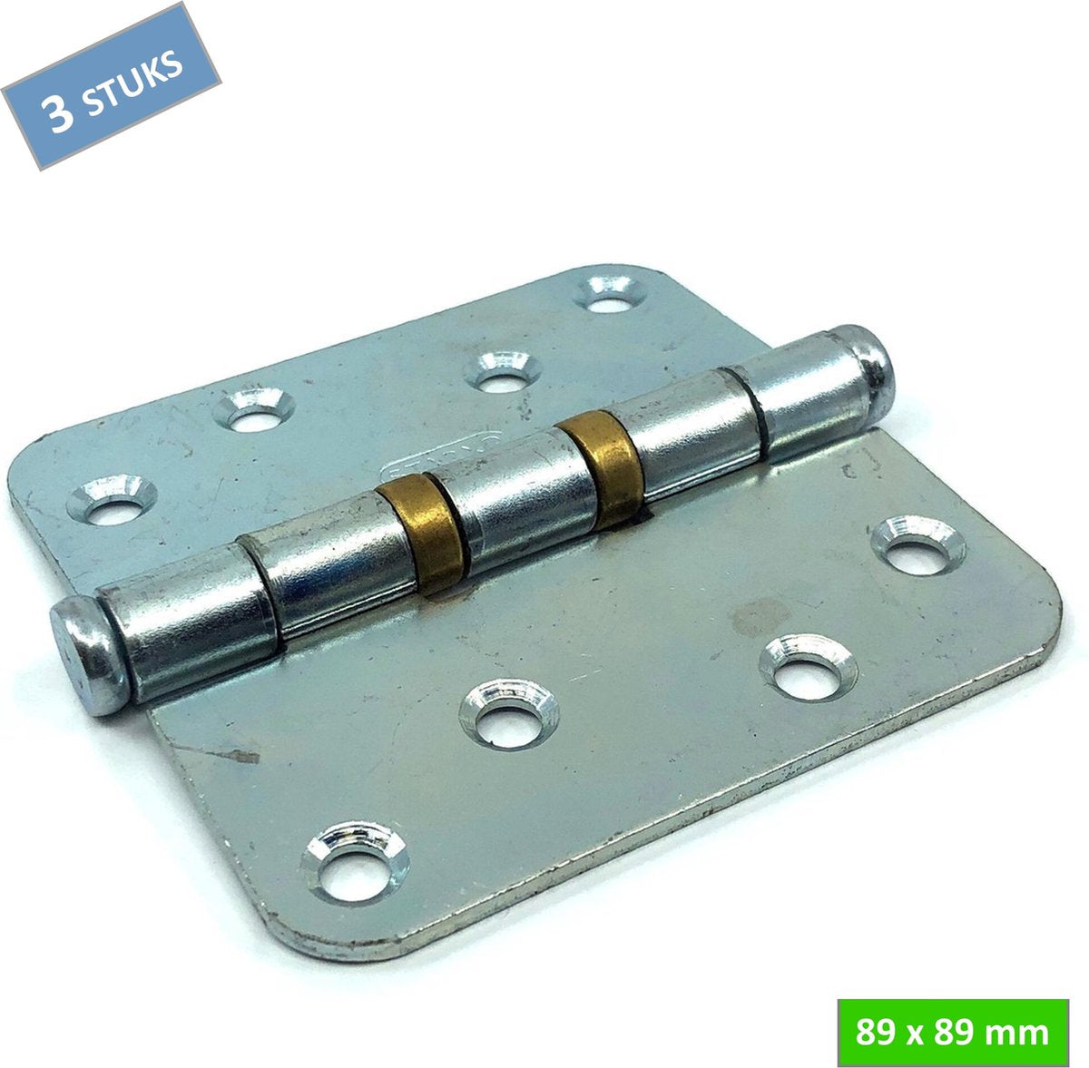 Bisagra de bola Starx 89x89 esquina redonda galvanizada