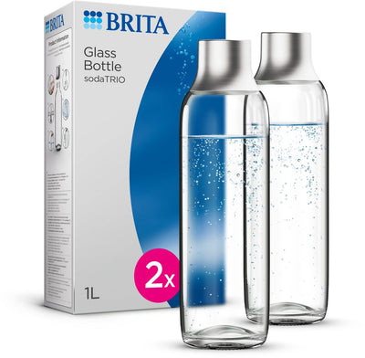 Brita - soda trio - soda - bottiglia di vetro - accessorio per soda maker, confezione da 2