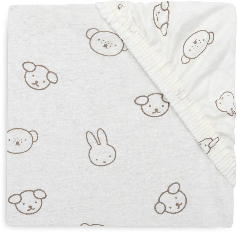 Sábana bajera Jollein para cama - 60x120cm - jersey - miffy y sus amigos