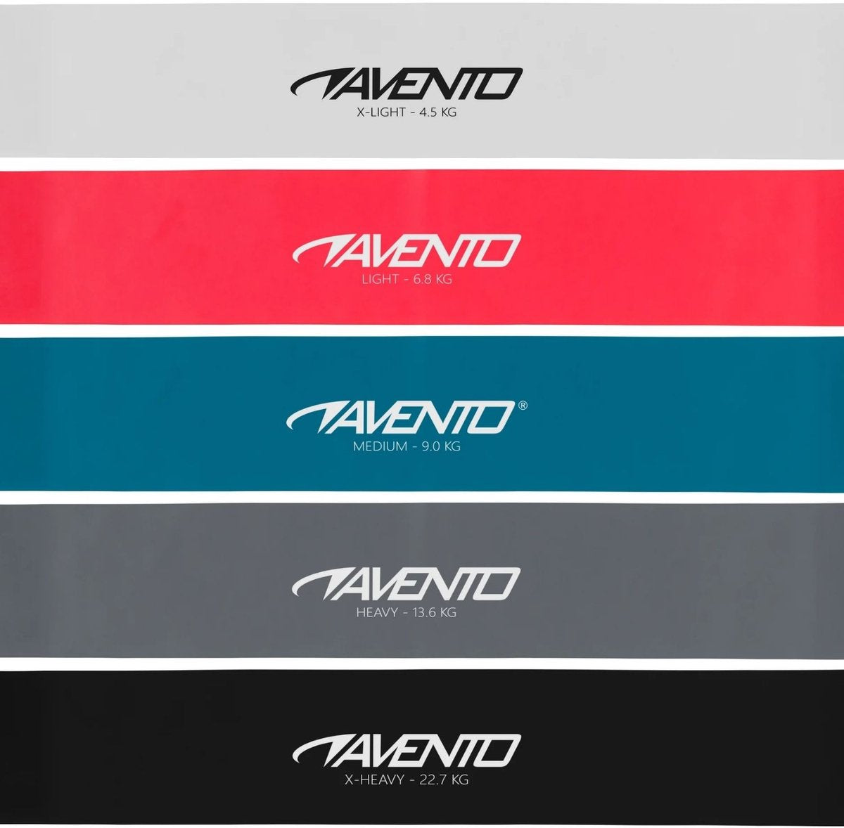 Avento fitness weerstandsbanden set latex - 5 niveaus