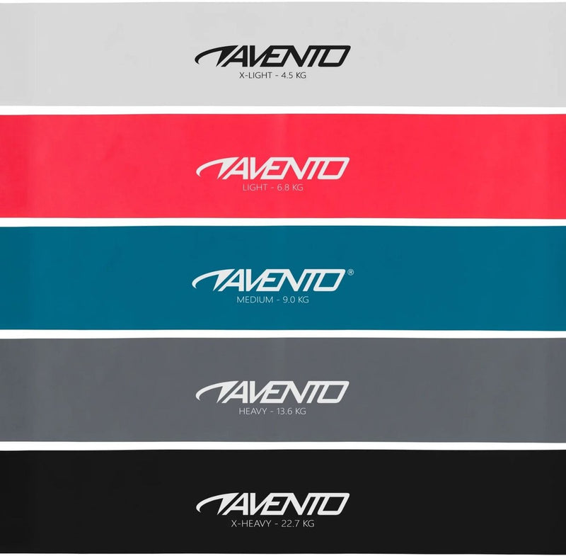 Juego de bandas de resistencia fitness Avento látex - 5 niveles