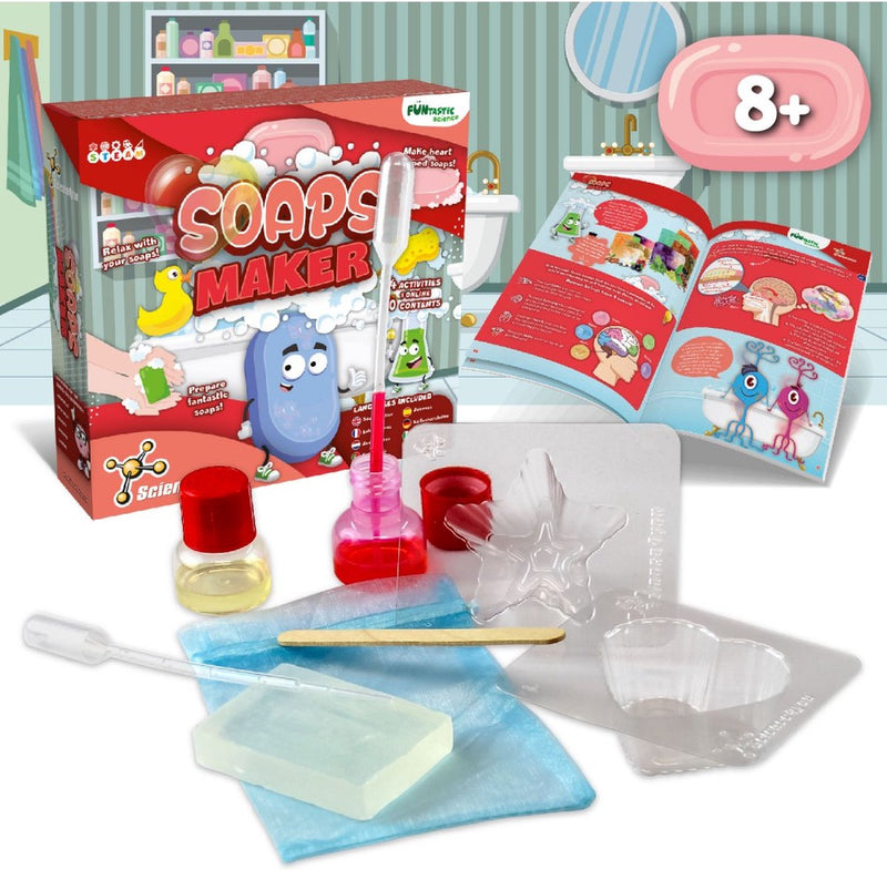 Science 4 you science4you crea il tuo sapone - set di esperimenti - set di esperimenti da 10 pezzi - fare il sapone - 4 esperimenti - per bambini da 8 anni