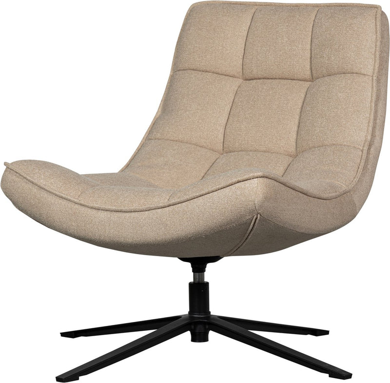 Sillón giratorio Woood maudi - poliéster - natural - 84x74x86