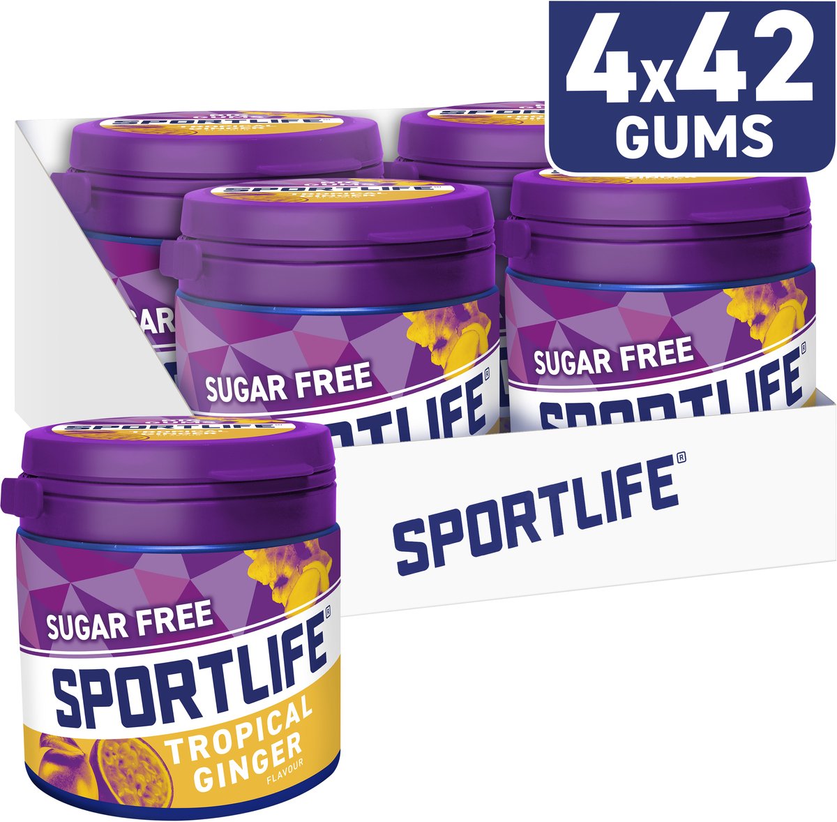 Sportlife chewing gum tropicale allo zenzero - zenzero tropicale - 4x99g