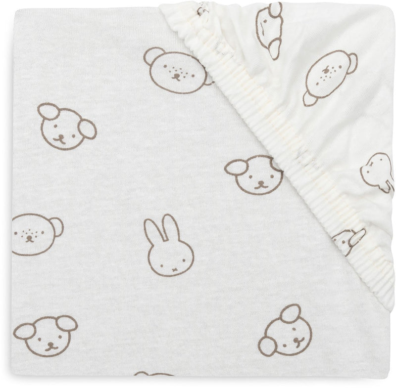 Jollein lenzuolo con angoli per letto - 70 75x140 150 cm - jersey - miffy and friends