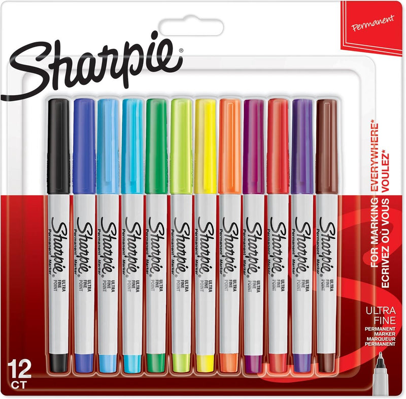 Pennarelli permanenti Sharpie | punto ultrafine | vari colori | 12 pezzi