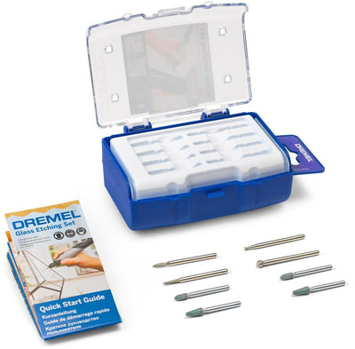 Dremel arts crafts glass engraving set (8 pcs.) (682ja) incl. quick start guide