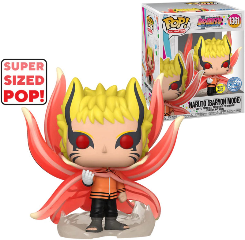 ¡Funko pop! naruto (modo barión) (resplandor) 6 pulgadas - boruto: exclusivo de naruto de próxima generación