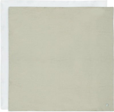 Panno idrofilo Jollein piccolo - 70x70 cm - verde oliva avorio - confezione da 4