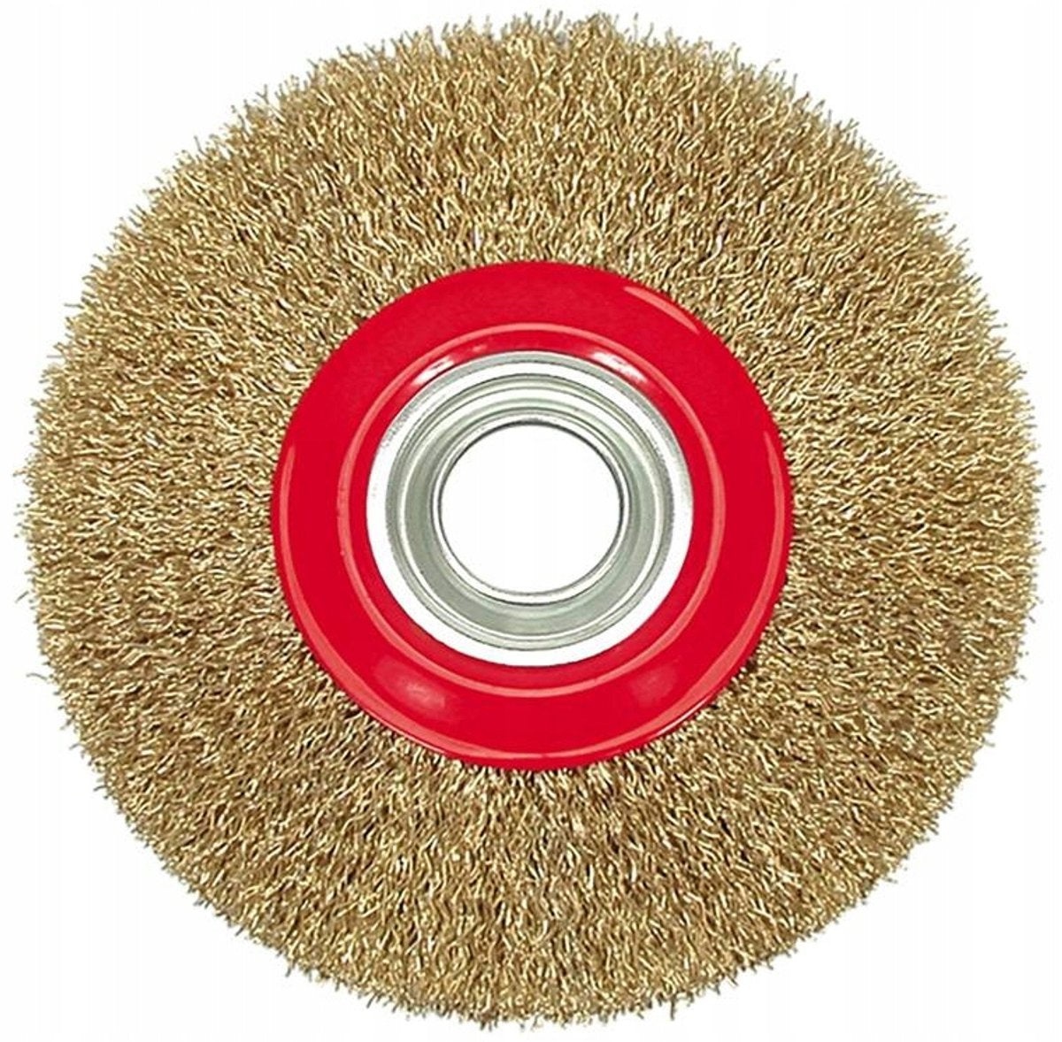 Vorel schijfborstel 150mm messing gekruld draad 6000 t min