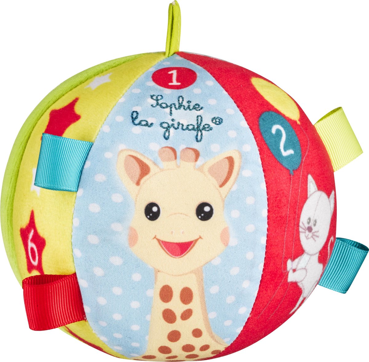 Palla giocattolo Sophie la giraffa con sonaglio - giocattoli per bambini - palla giocattolo - da 3 mesi - ø11 cm - multicolore