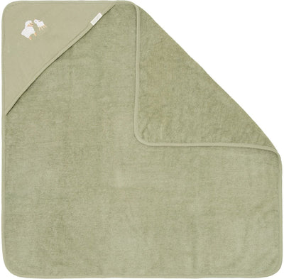 Little Dutch bath cape - embroidered - green - 75 x 75