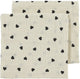 Meyco baby sweet heart pre-washed hydrofiele doeken - 2-pack - pre-washed hydrofiel - soft sand black - 70x70cm