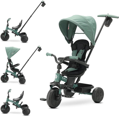 Qplay elite platinum - tricycle with push bar - 6 in 1 - green