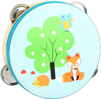 Small foot wooden tambourine small fox