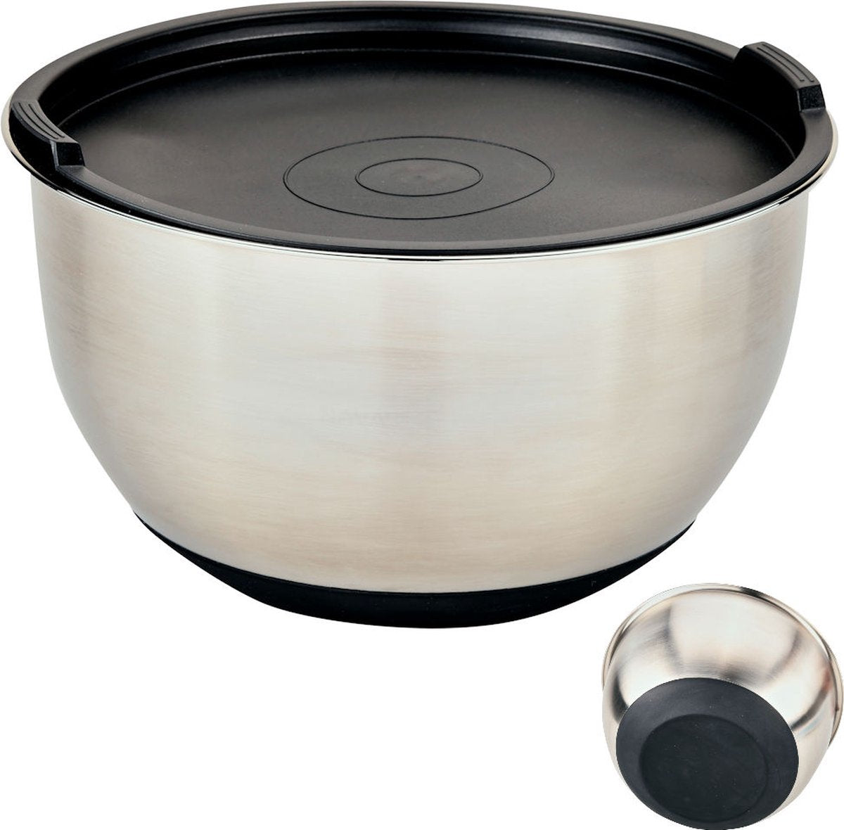 Kesper rvs mengkom ã?24 cm. - mengkom met silicone deksel - beslagkom met deksel - mixing bowl - afm. 24 x 24 x 15 cm.