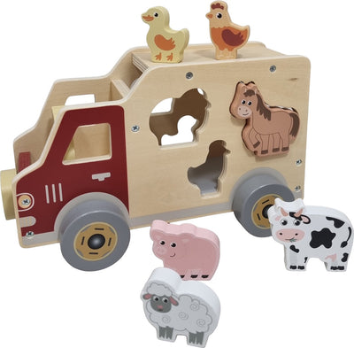 Playwood forma de madera coche animales de granja