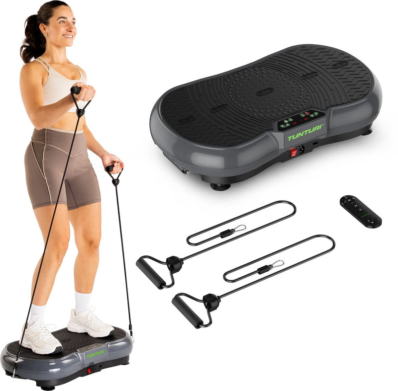 Placa vibratoria tunturi cardio fit v40 - incluye bandas de resistencia y control remoto - placa vibratoria - 99 velocidades - 10 programas - vibración y oscilación