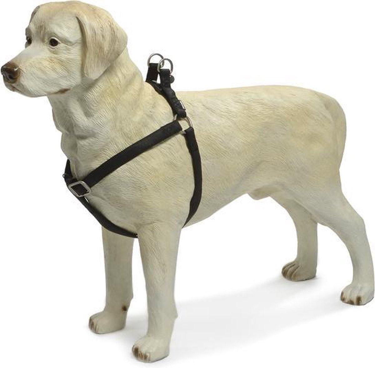 Beeztees - pettorina per cani - pelle impermeabile - nera - 35-60 cm
