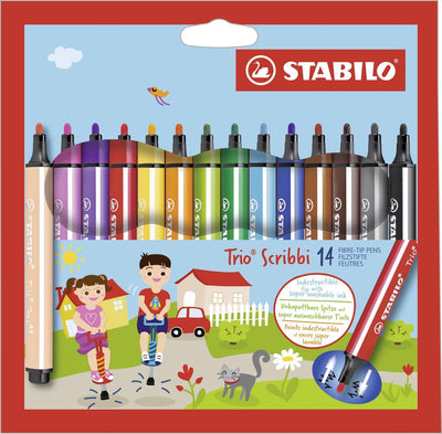 Stabilo Trio Scribbi FIENT -TIP PENS, 14ST.