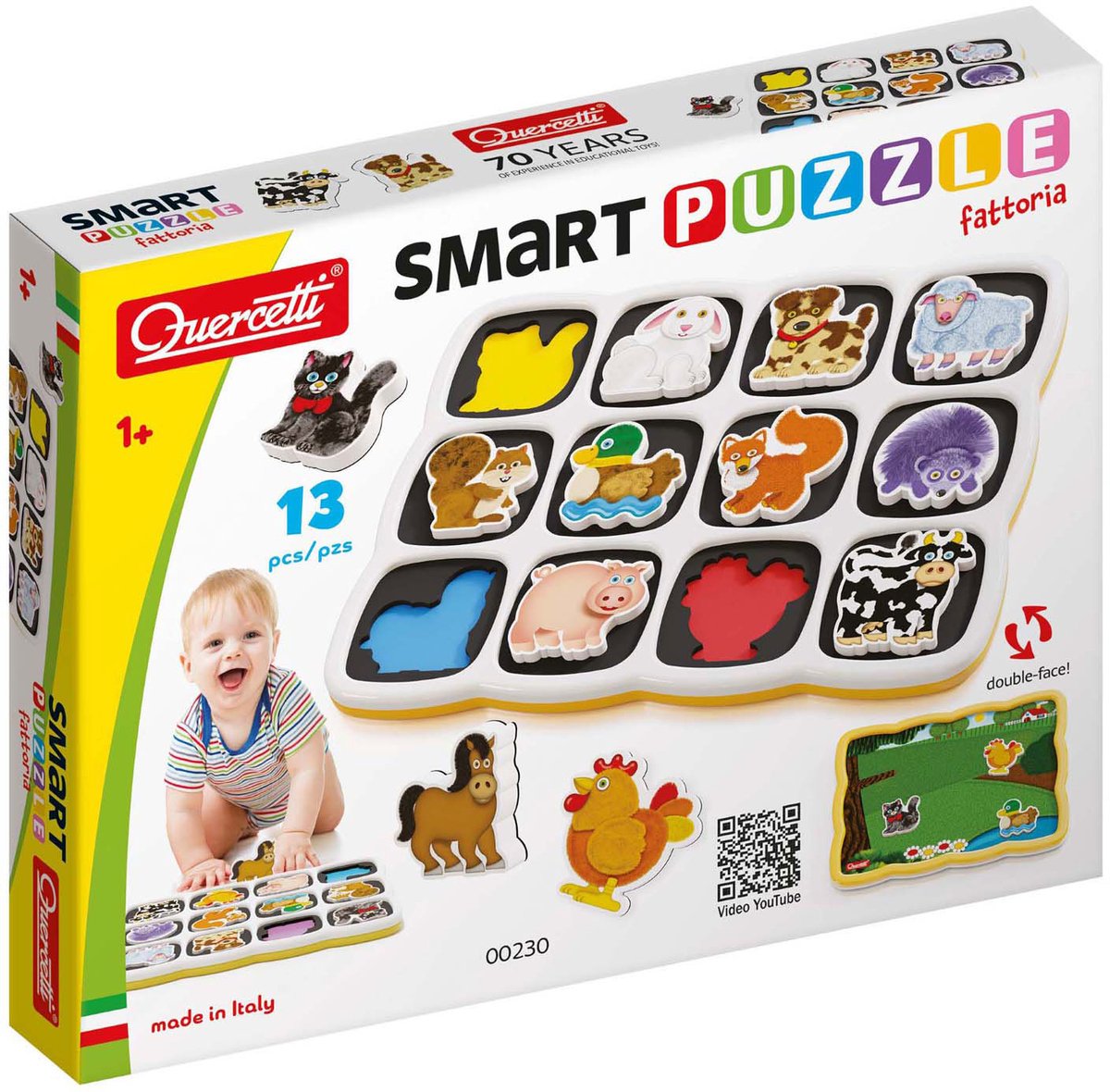 Quercetti vormenpuzzel boerderij junior 12 stukjes