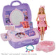 Estuche de belleza Barbie Glamour - set de juego con centro de bienestar - maleta con 20 piezas