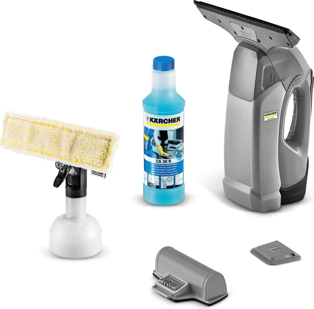 Kärcher wvp 10 professional window cleaner - battery runtime 35 - replaceable battery - streak-free result - window cleaning concentrate approx. 30 r 500 ml