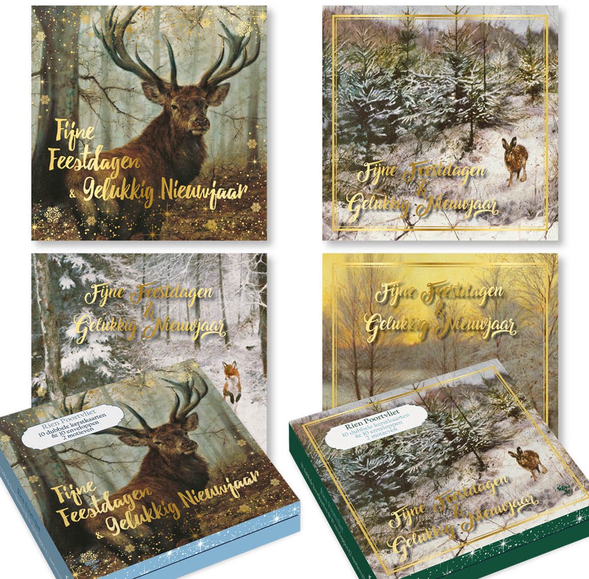 Cartoline di Natale Rien Poortvliet natura - set 3
