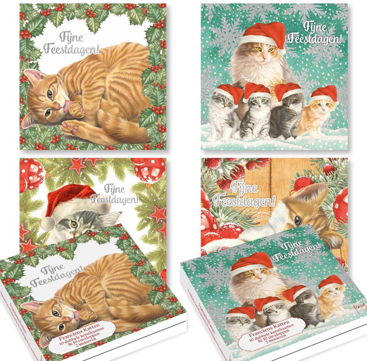Cartoline di Natale dei gatti Franciens - set 1