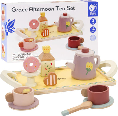 Classic World World Woodenet Grace con vassoio, 14dlg.