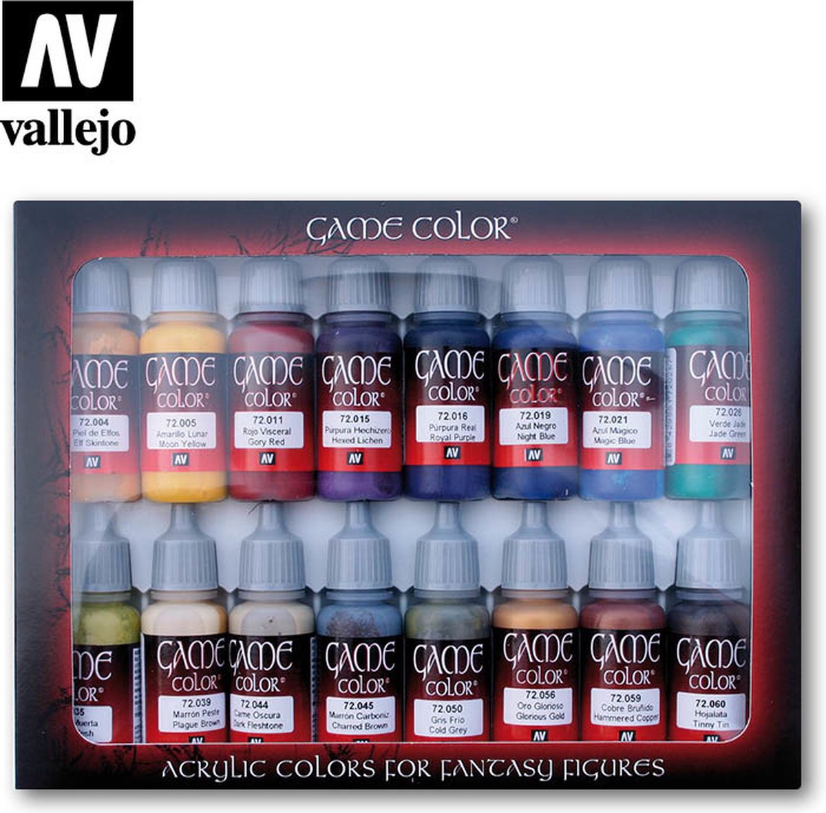 Vallejo hobbyverf acrylverf - 72298 advanced - game color - acryl set verf set - 16x 17 ml