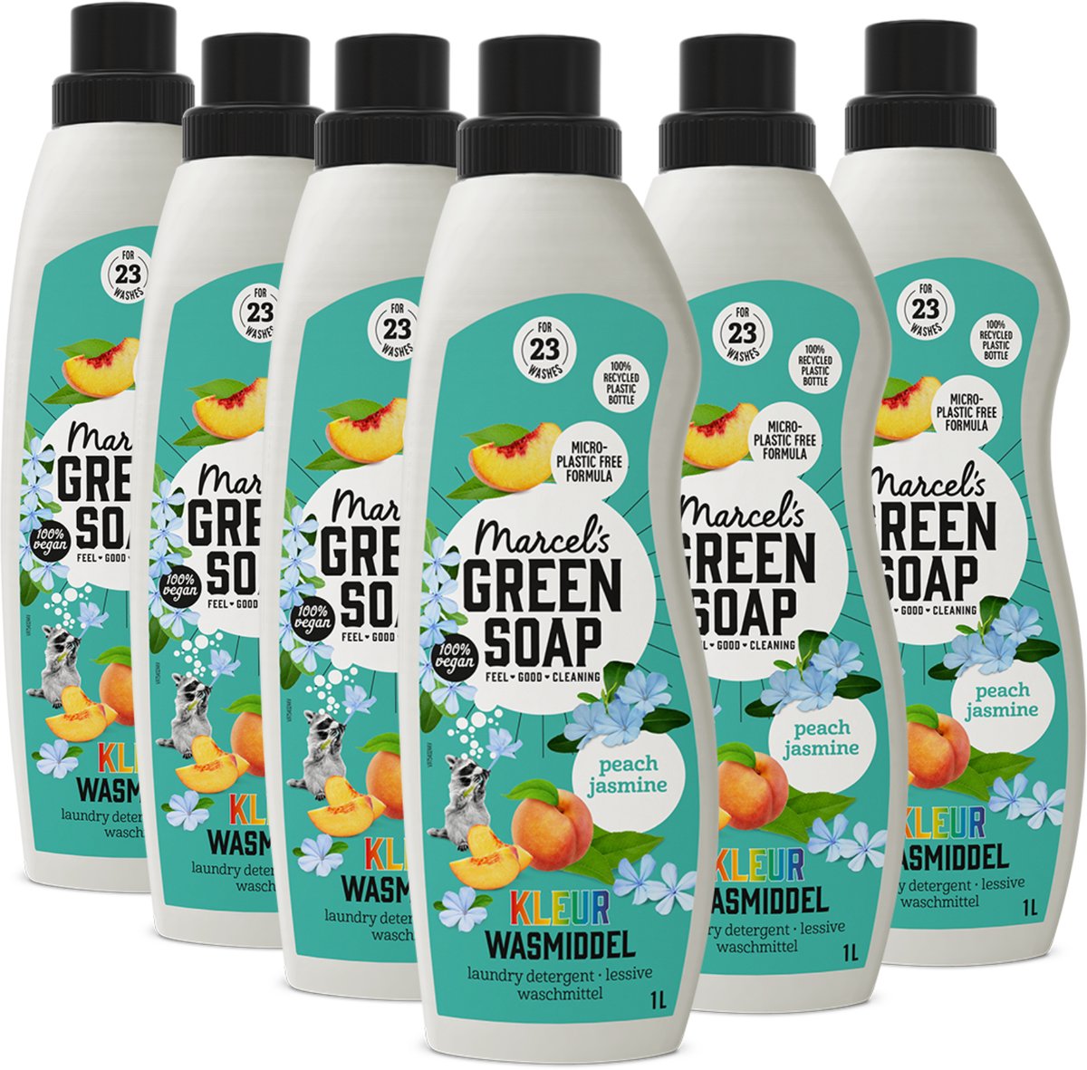 Marcel's green soap color detergent - peach jasmine - 6 x 1l - 139 washes