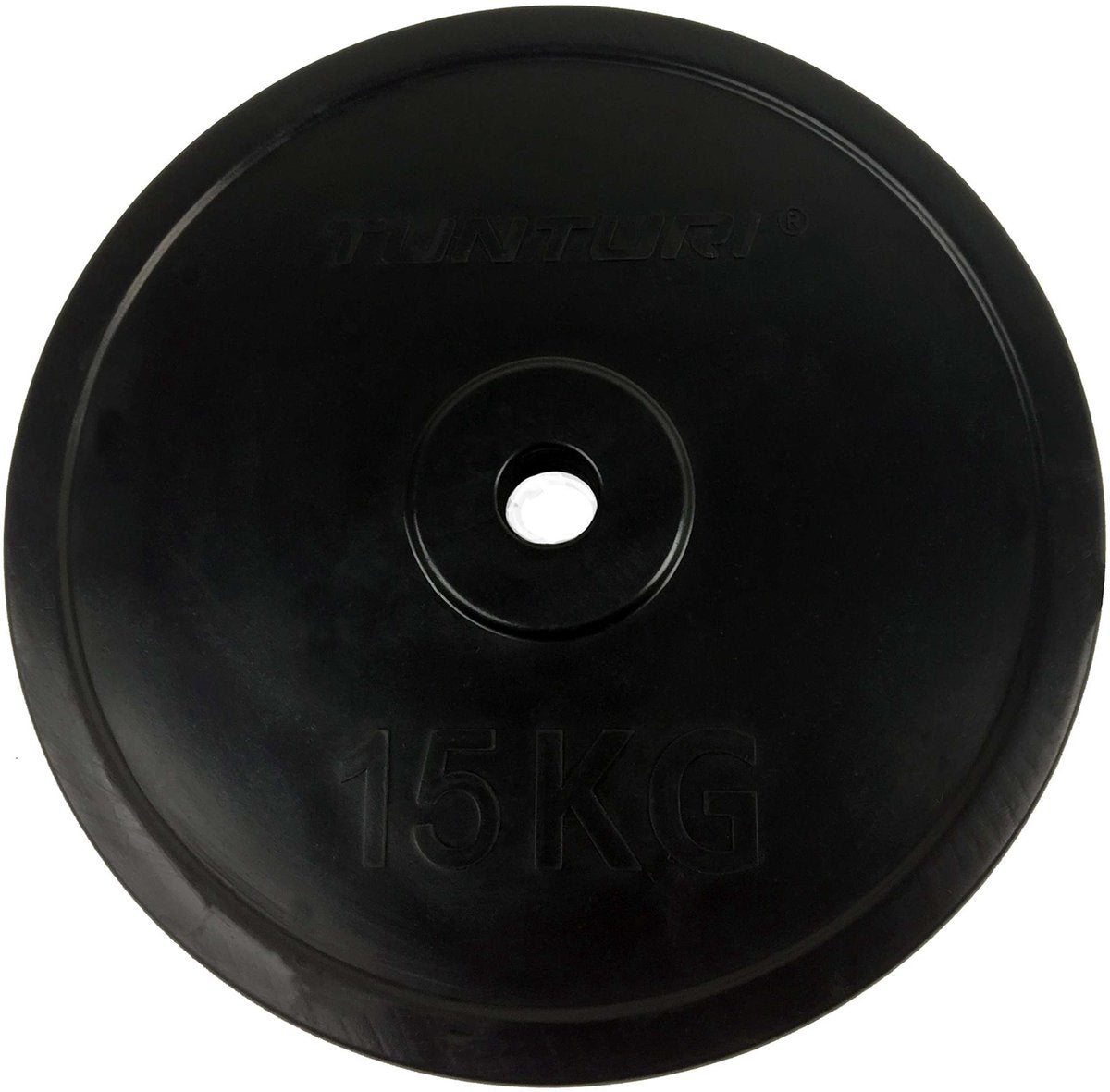 Tunturi weight plate - dumbbell weights - 1x 15 kg - 30mm - rubber - incl. free fitness app