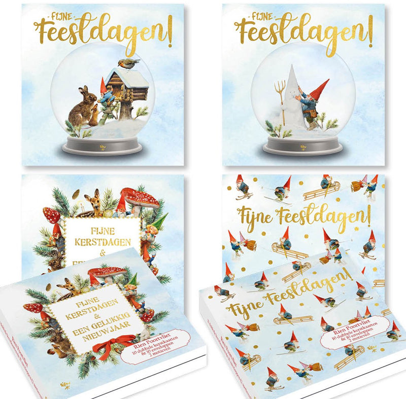 Cartoline di Natale dello gnomo Rien Poortvliet - set 3
