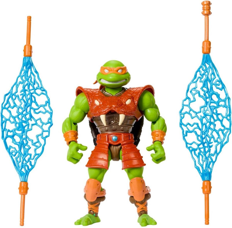 Mattel Motu x TMNT: Action figure Tartarughe di Grayskull Michelangelo Action figure da 14 cm
