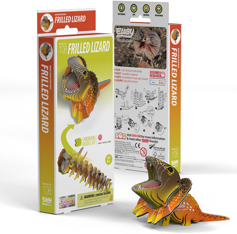 Puzzle 3d Eugy - lucertola - animali selvatici - sostenibile - collezionali tutti - 6 anni