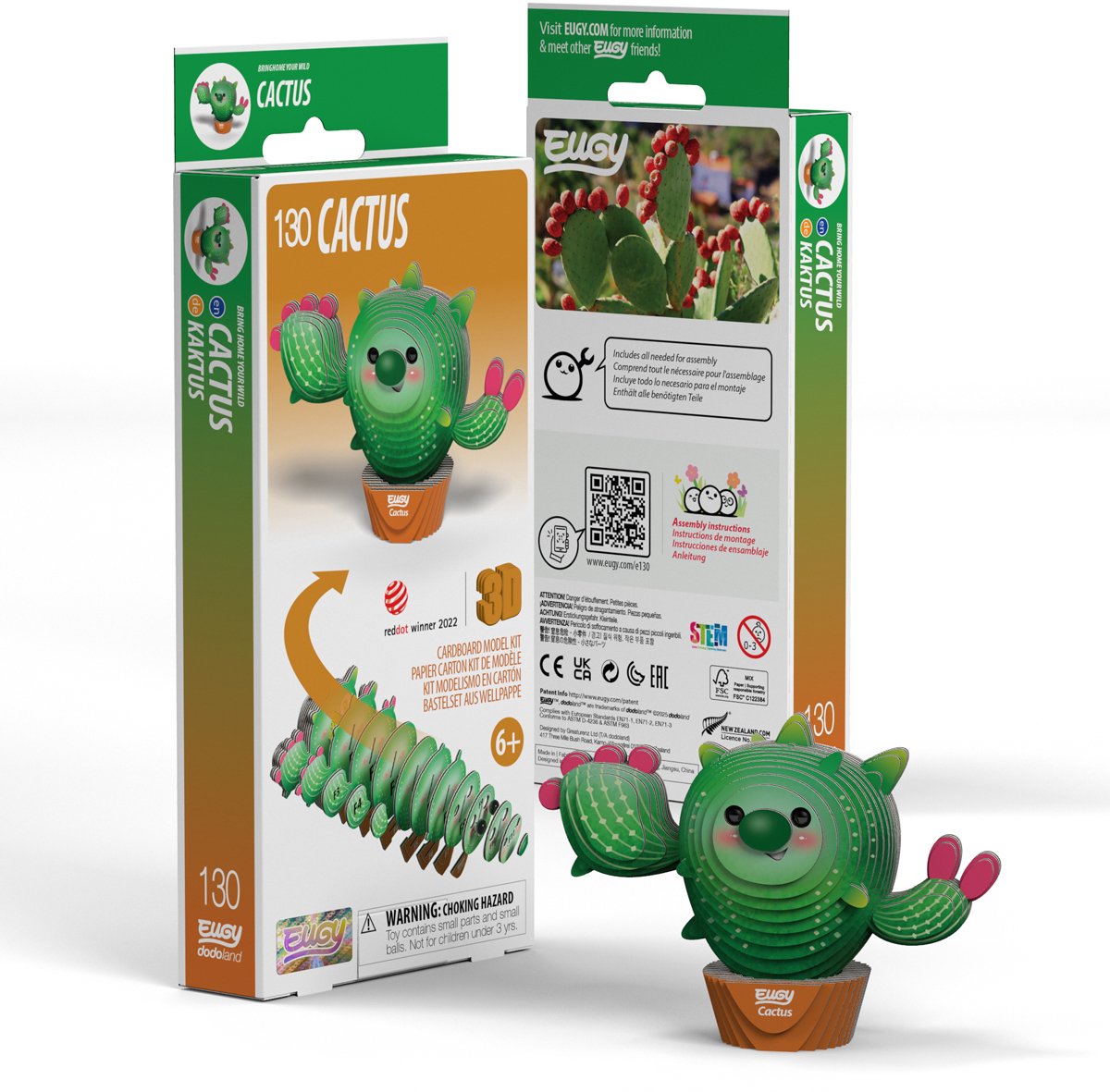 Puzzle 3d Eugy - cactus - figure fantasy - sostenibile - collezionali tutti - 6 anni