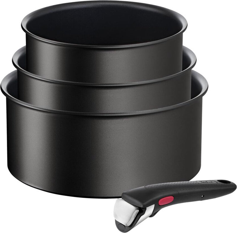 Tefal ingenio unlimited - set padelle - 4 pezzi - induzione - impilabile - manico removibile - salvaspazio
